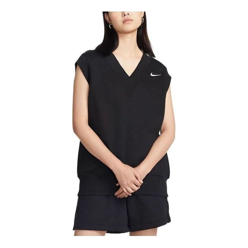 (WMNS) Nike Sportswear Phoenix Fleece Oversized Vest 'Black' DQ6760-010 - 1