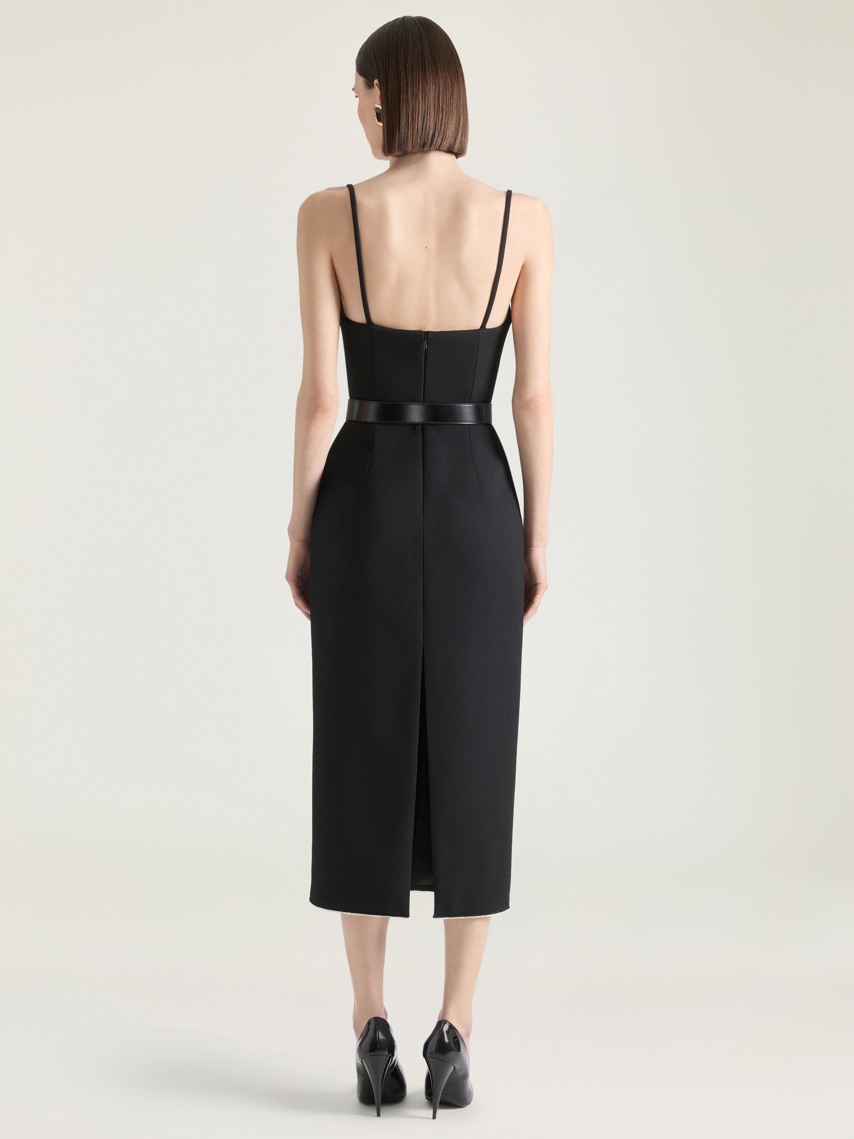 SWEETHEART NECKLINE DRESS IN WOOL - 3