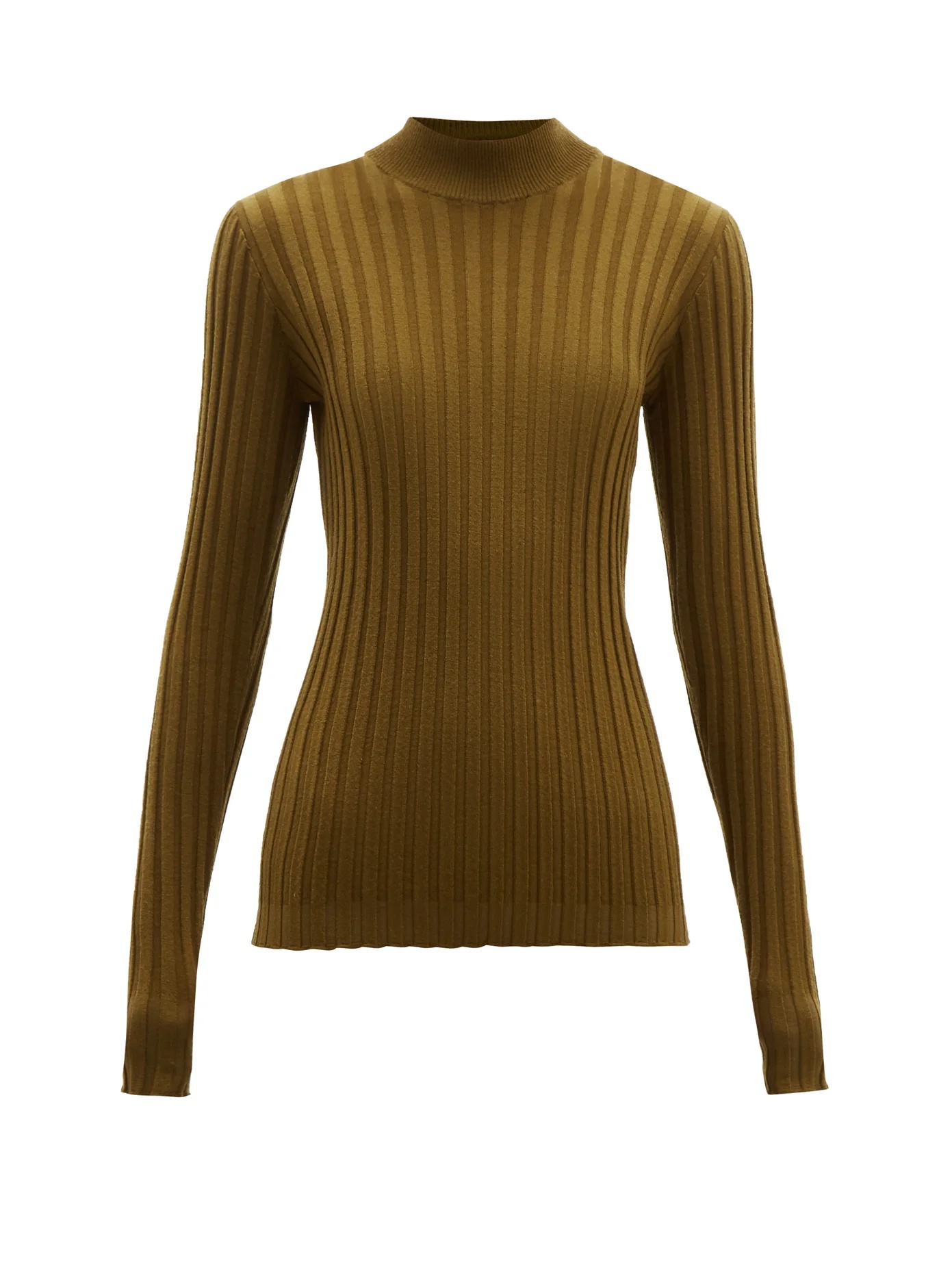 Wide-rib knitted wool-blend sweater - 1