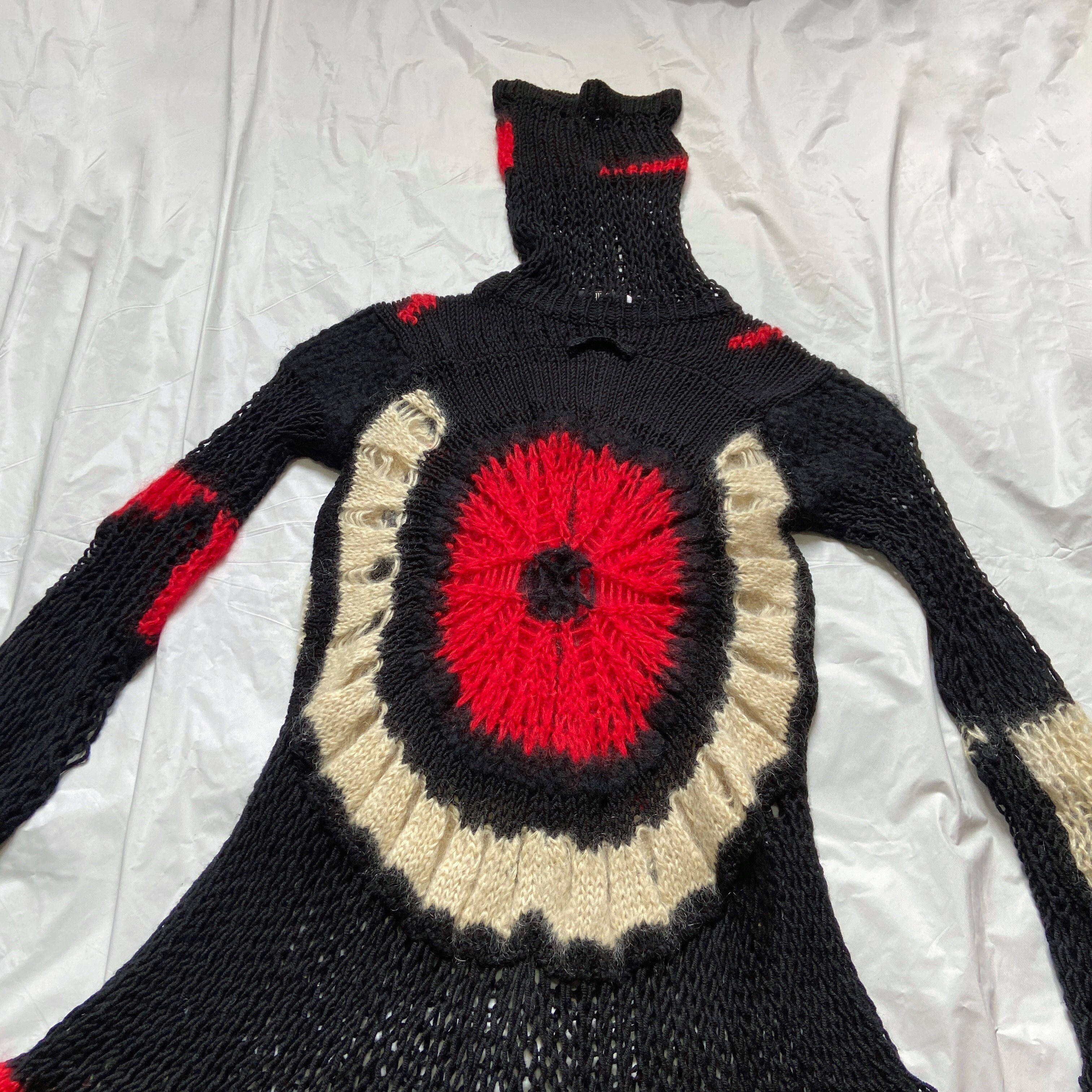 Jean Paul Gaultier Fall 2007 Mohair Spider Webbed Open Knit Sweater Dress - 13