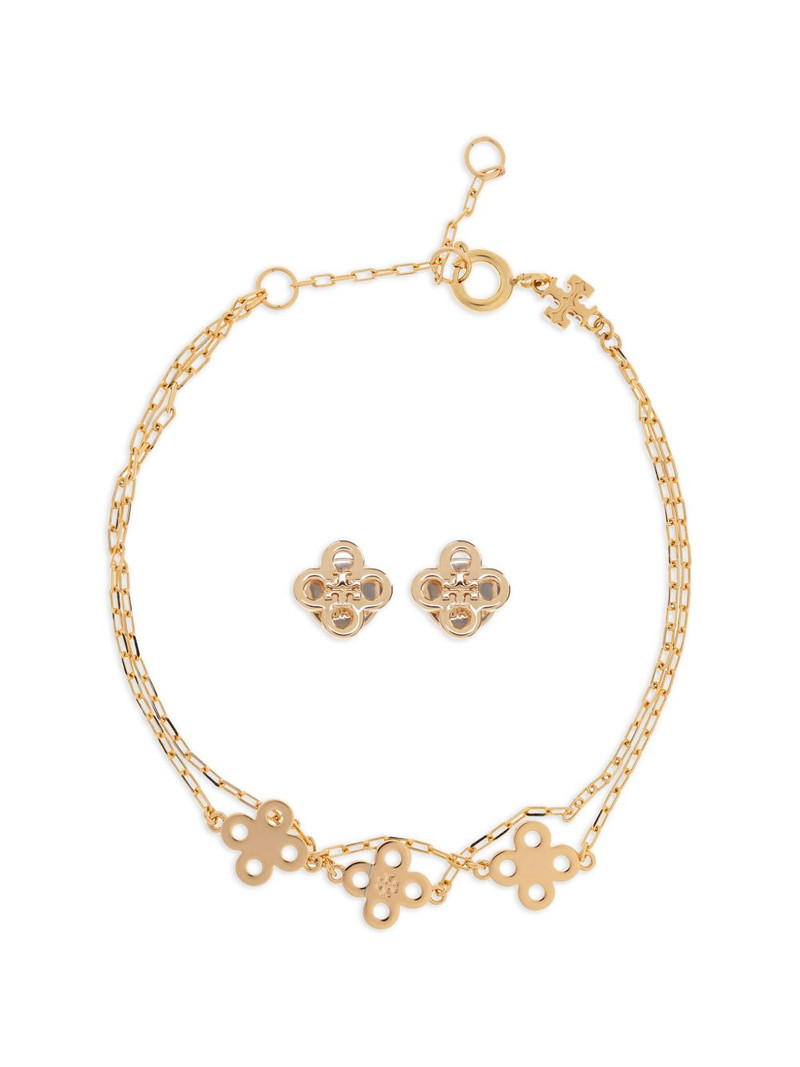 clover-logo earrings and bracelet set 1