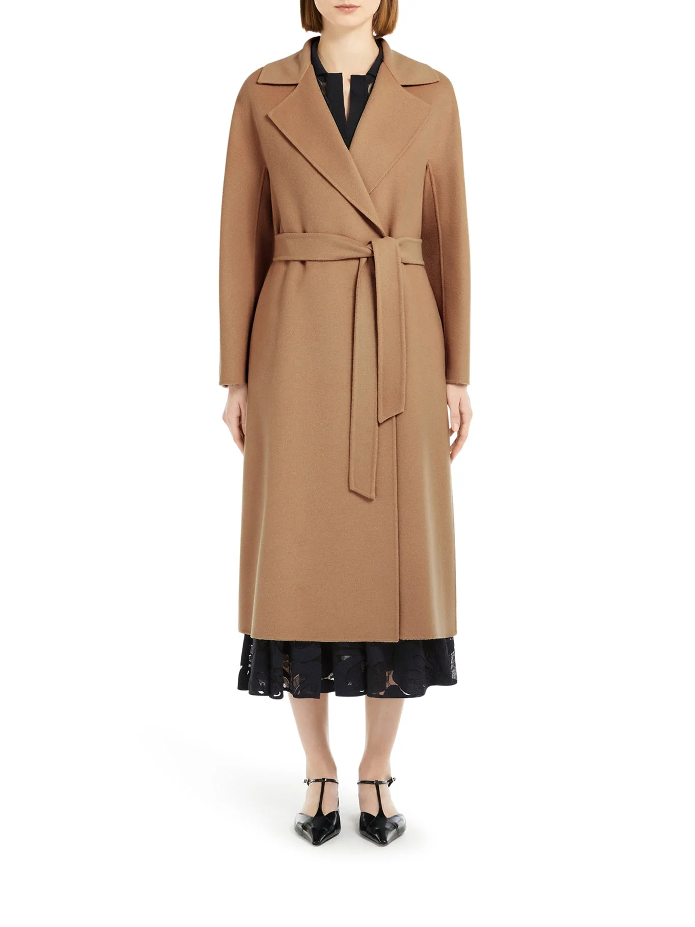 CASHMERE COAT WITH BELT - 1