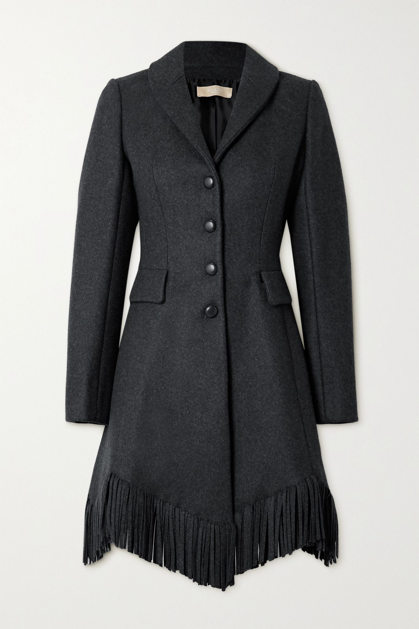 Fringed wool and cashmere blend coat - 1