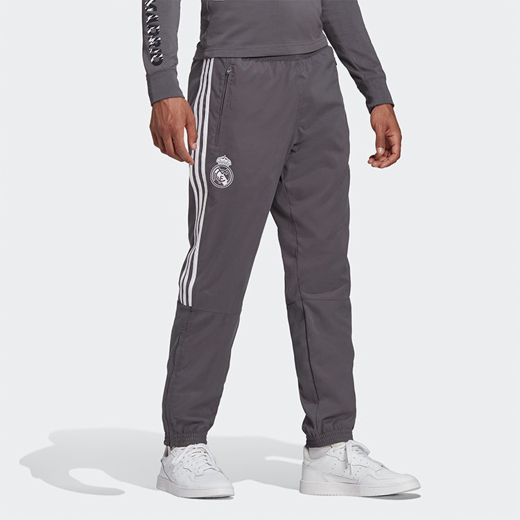 adidas Real Ssp Pnt Real Madrid Soccer/Football Slim Fit Training Sports Long Pants Gray GI0001 - 3