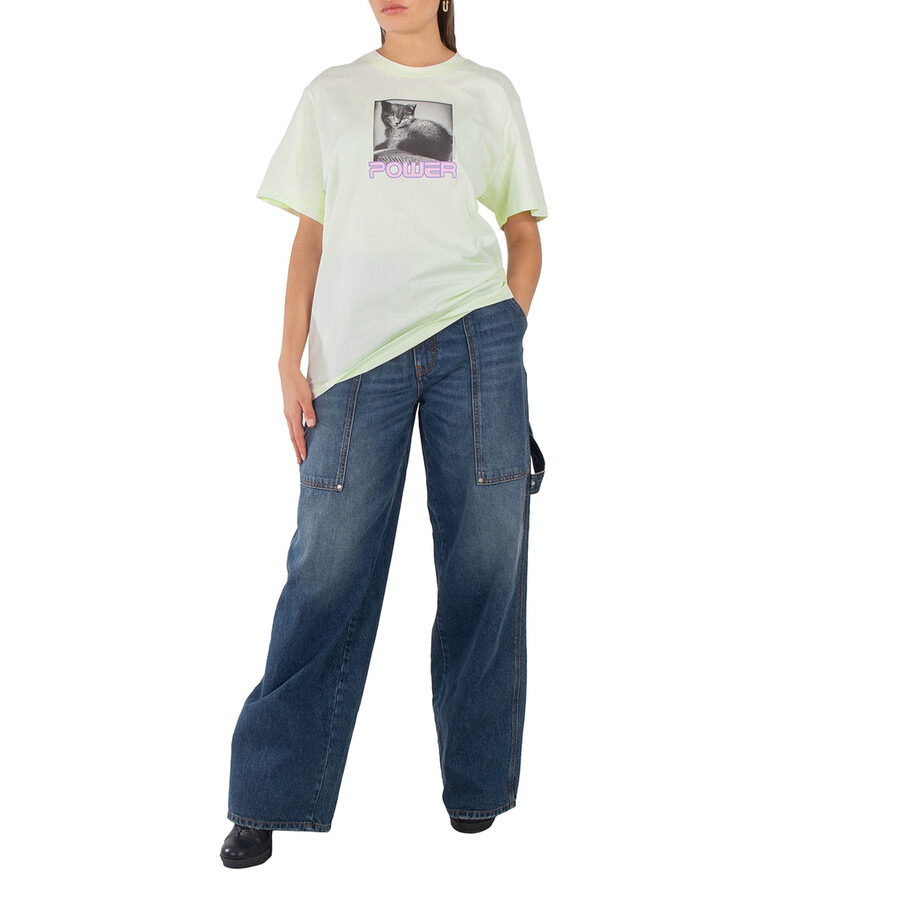 Stella McCartney Ladies White Photograph-Print Cotton T-Shirt - 3