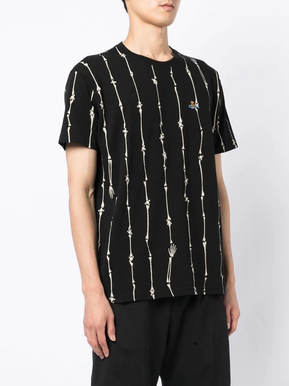 graphic bone-print cotton T-shirt - 3