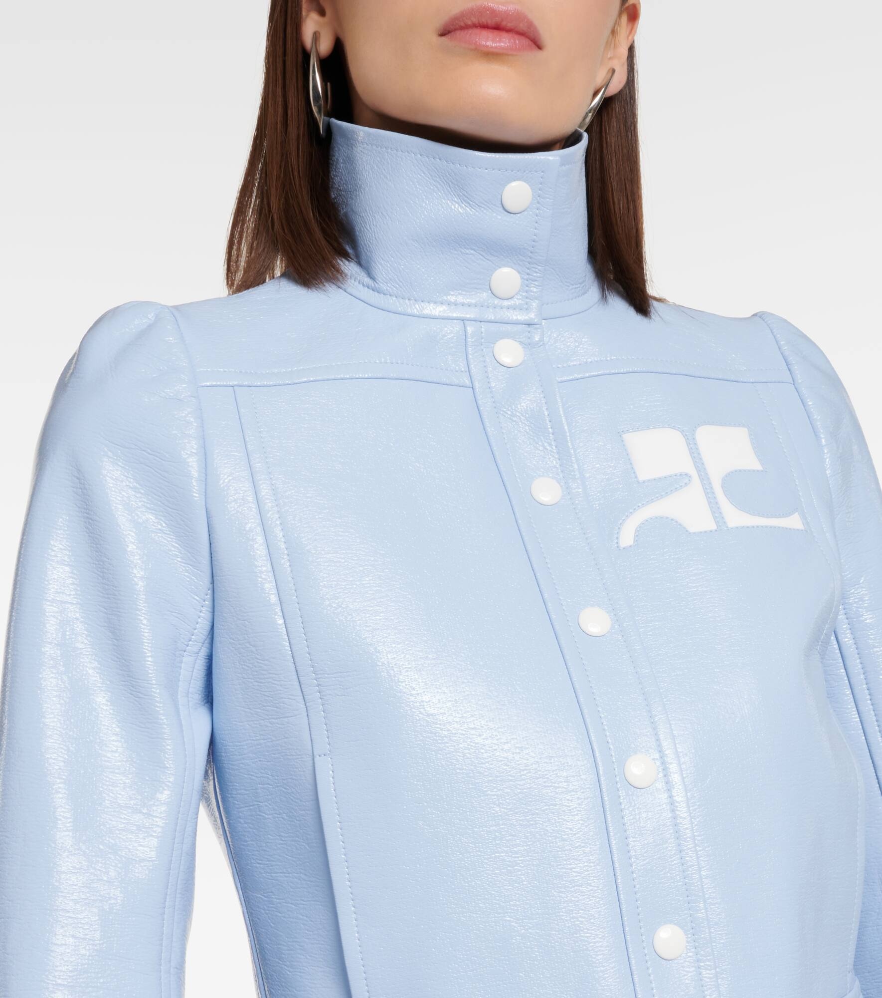 Reedition cropped vinyl jacket - 7