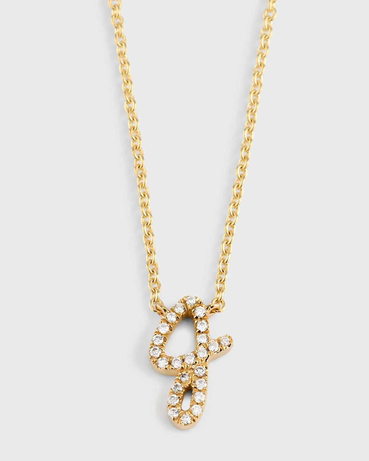 14k Diamond Pave Initial Necklace - 1