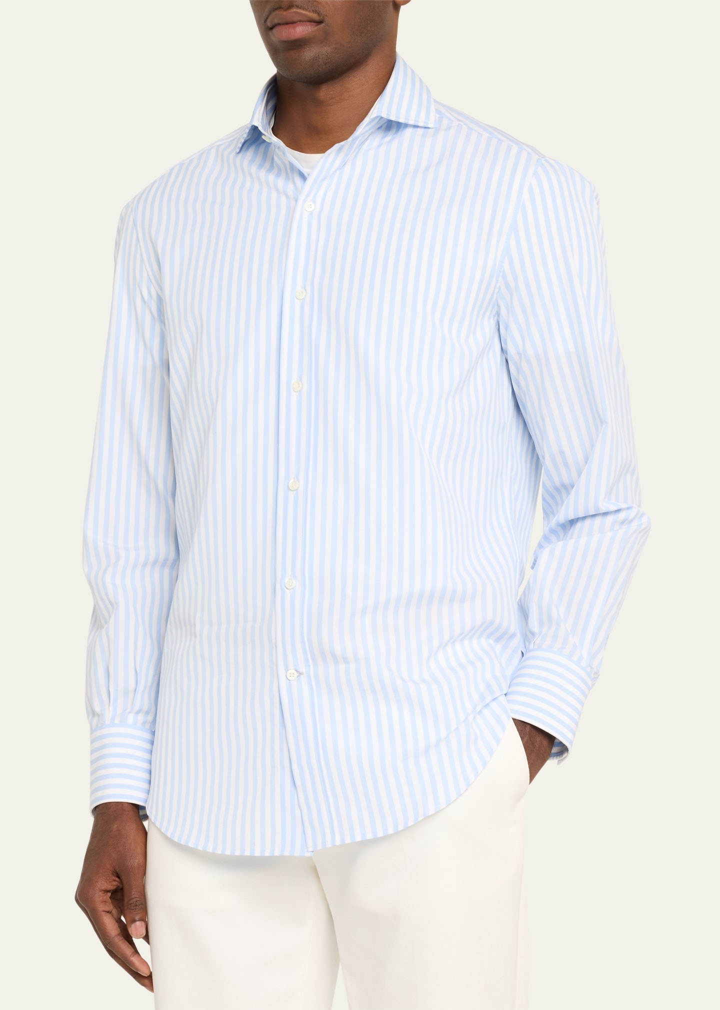 Men's Striped Button Down Shirt - 4