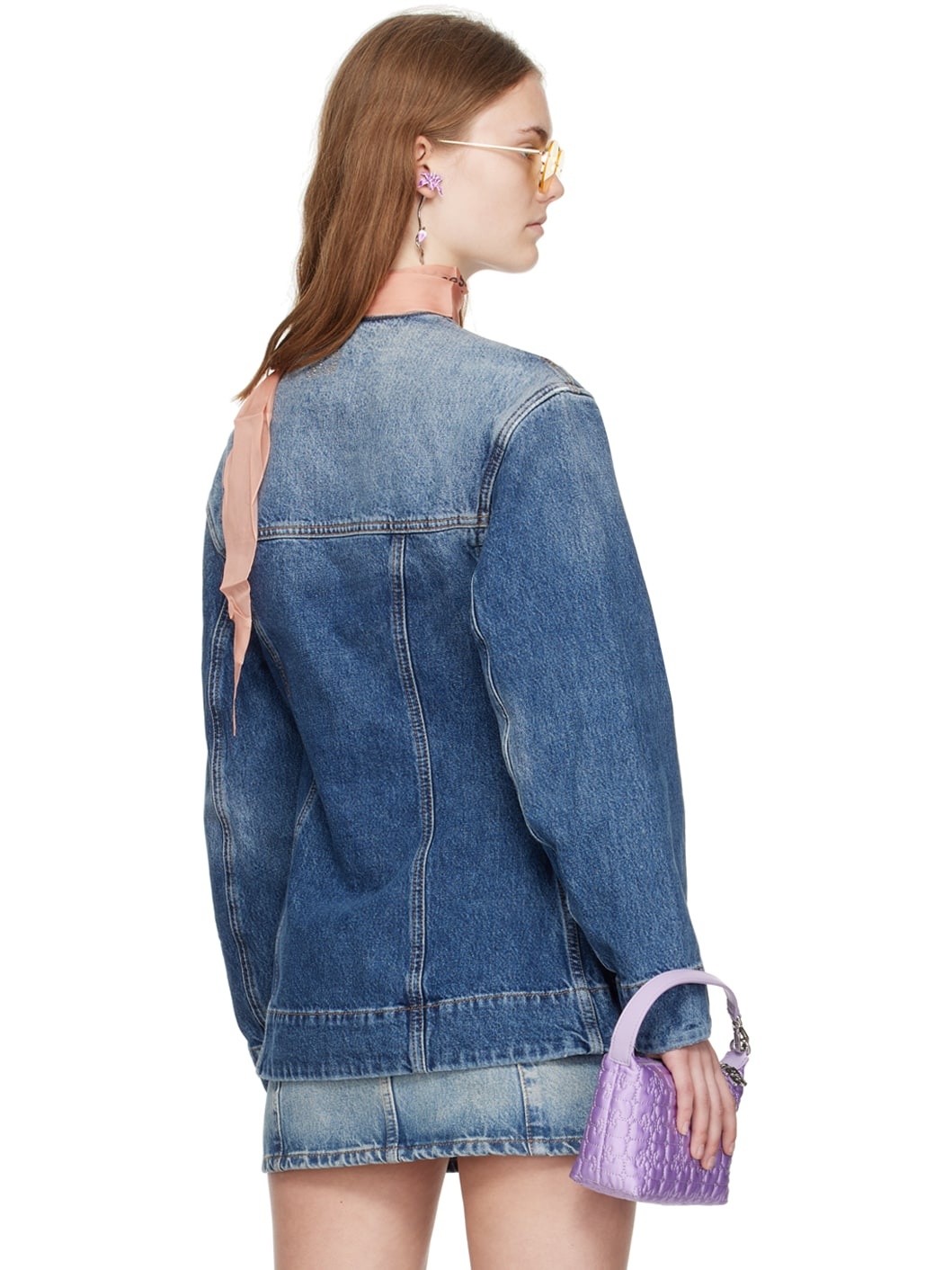 Blue Sparkle Denim Blazer - 3
