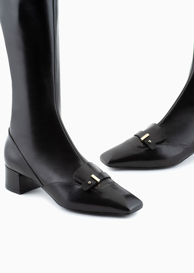 GIORGIO ARMANI Heeled, nappa-leather boots outlook