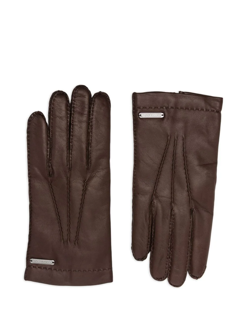 leather stitched gloves - 1