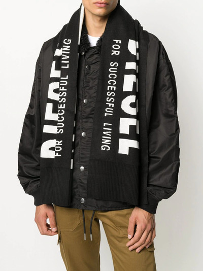 Diesel logo print scarf outlook