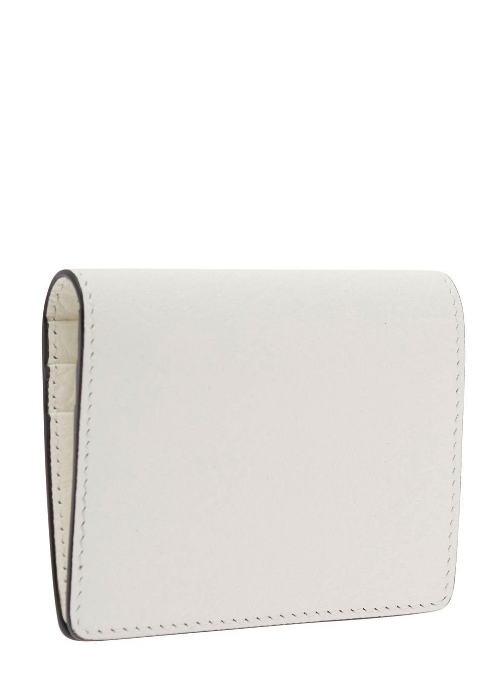 Acne Studios Men White Card-Holder With Embossed Logo In Hammered Leather Man - 3