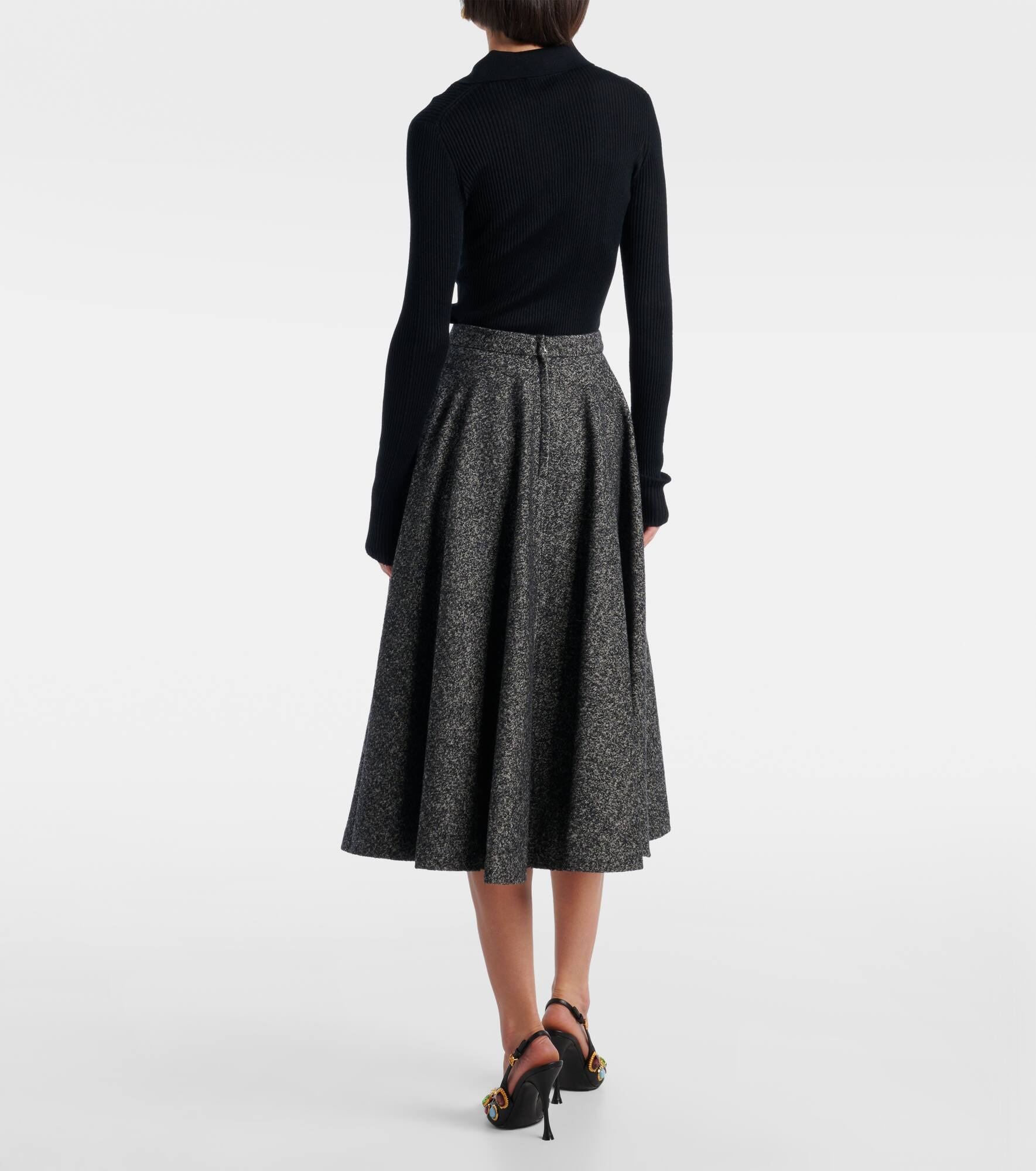 Wool-blend midi skirt - 3