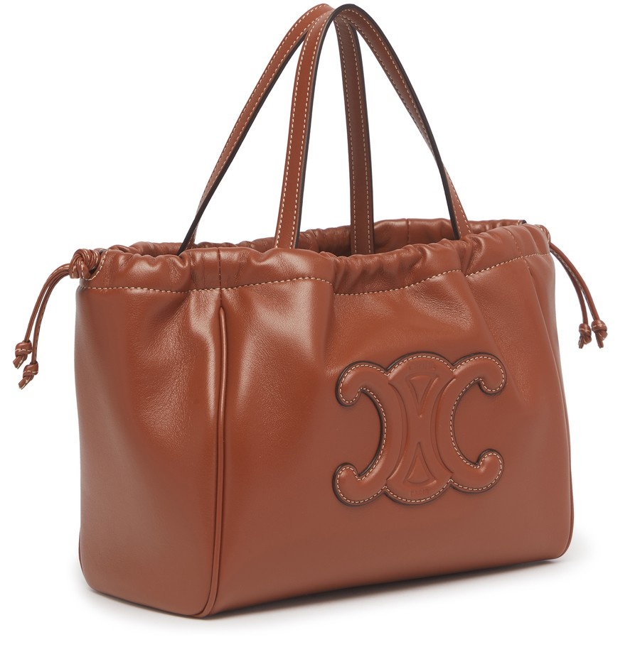Small cabas drawstring cuir Triomphe in smooth calfskin - 2