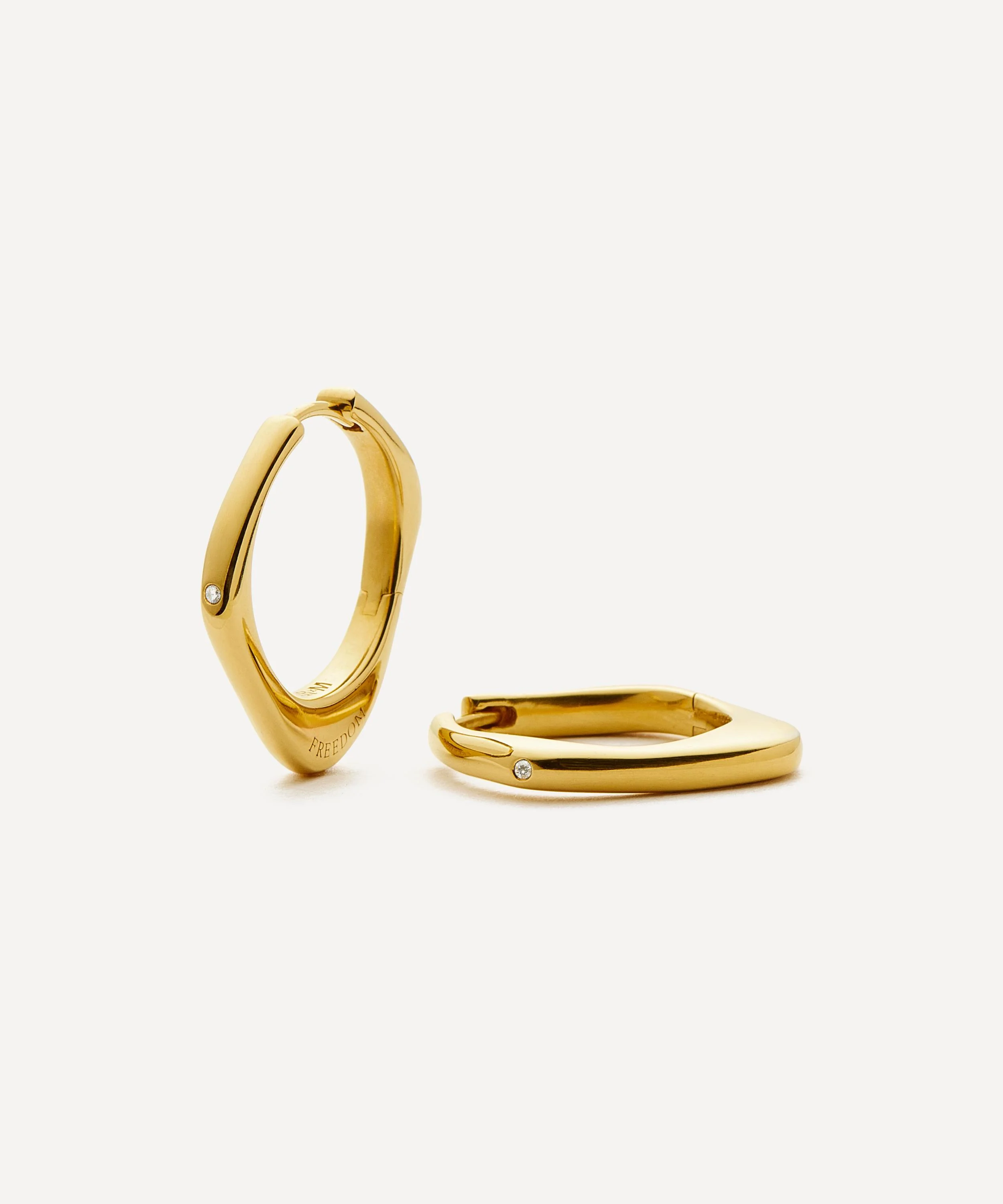 X Harris Reed 18ct Gold-Plated Fearless Medium Hoop Earrings - 1