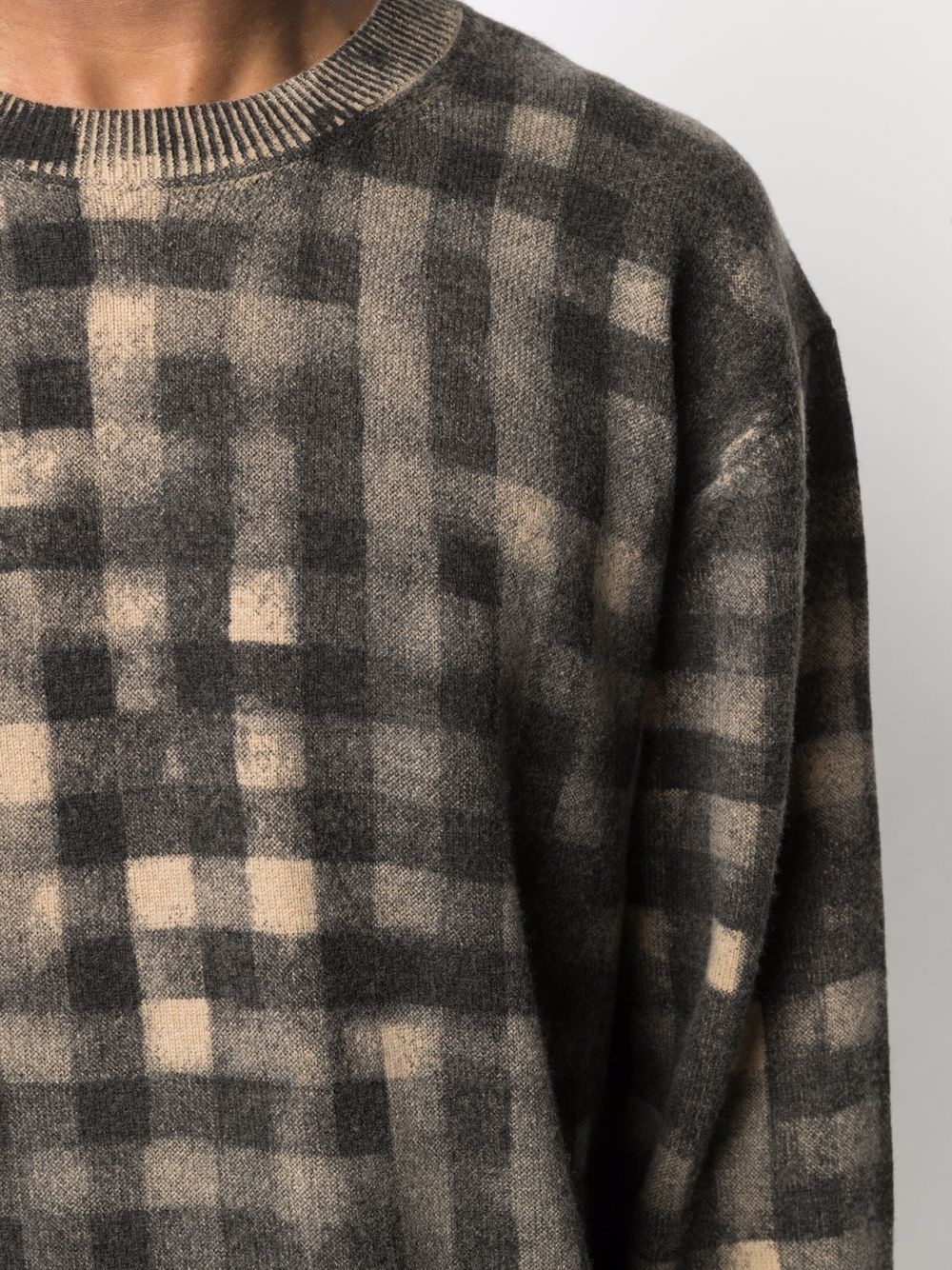 checked wool jumper - 5