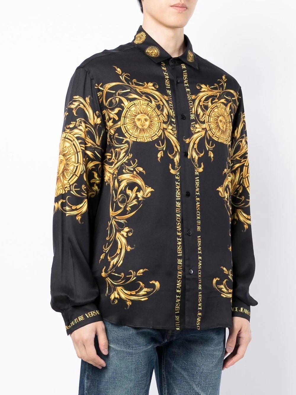 Barocco-print long-sleeve shirt - 3