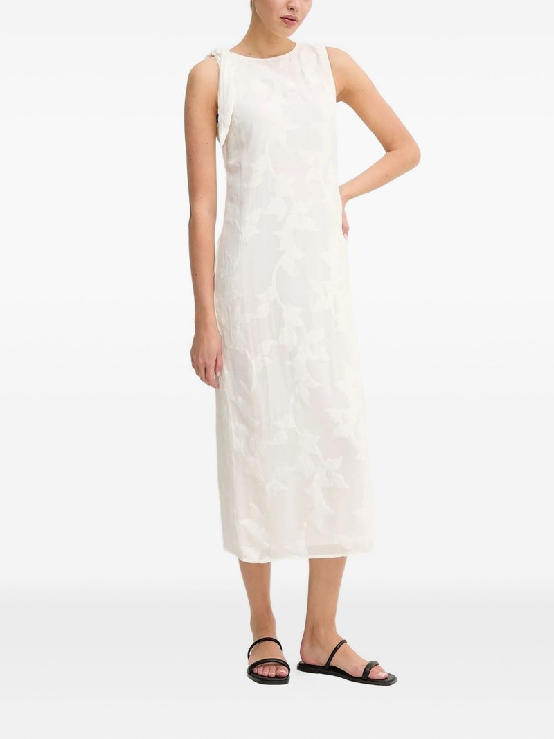 SAMSØE SAMSØE tie-detailing embossed midi day dress outlook