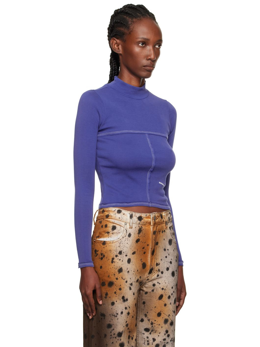 Navy Lapped Baby Turtleneck - 2