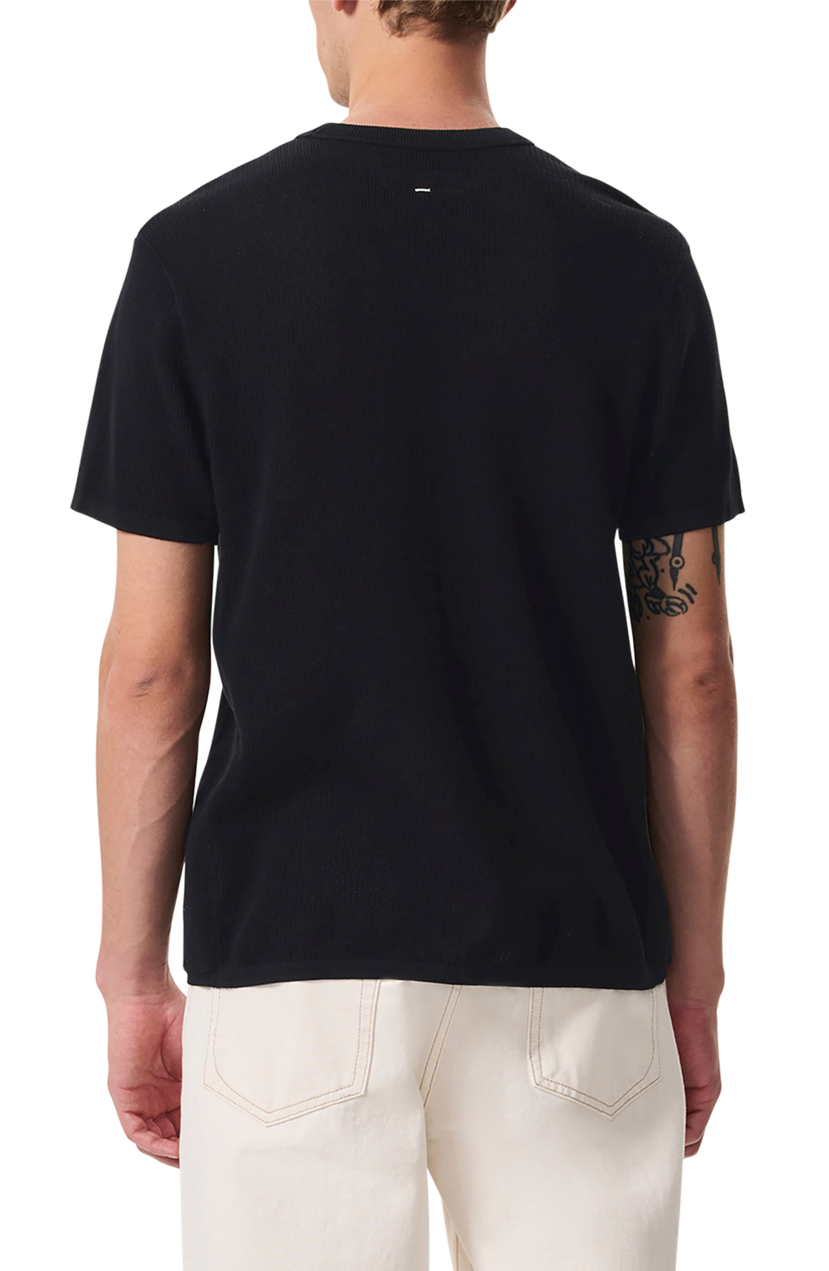 rag & bone Harvey Ringer Cotton Blend Mesh T-Shirt in Black at Nordstrom - 2