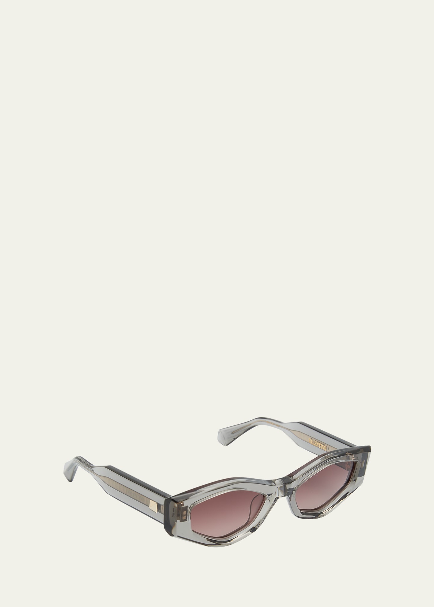 Tre Geometric Acetate & Titanium Oval Sunglasses - 2