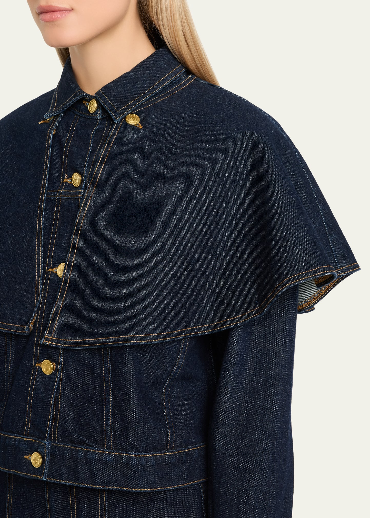 The Agata Denim Cape Jacket - 5