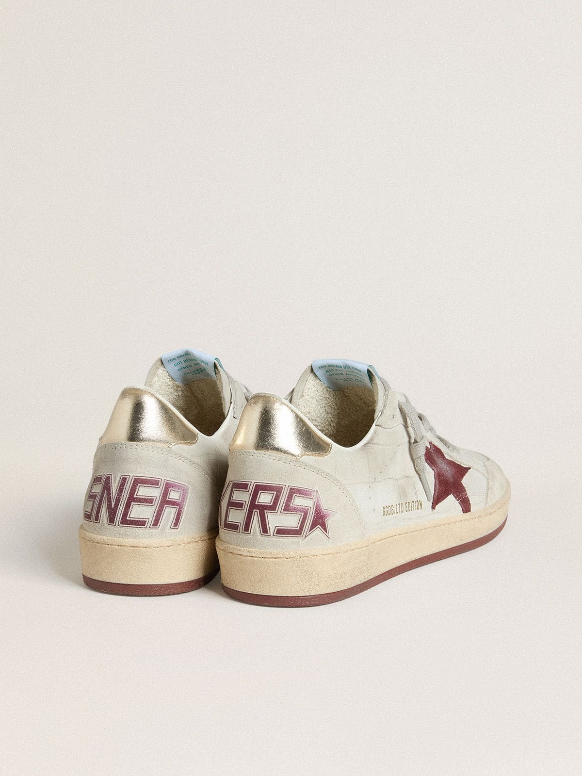 Men's Ball Star in crocodile-print nubuck with burgundy suede star - 4