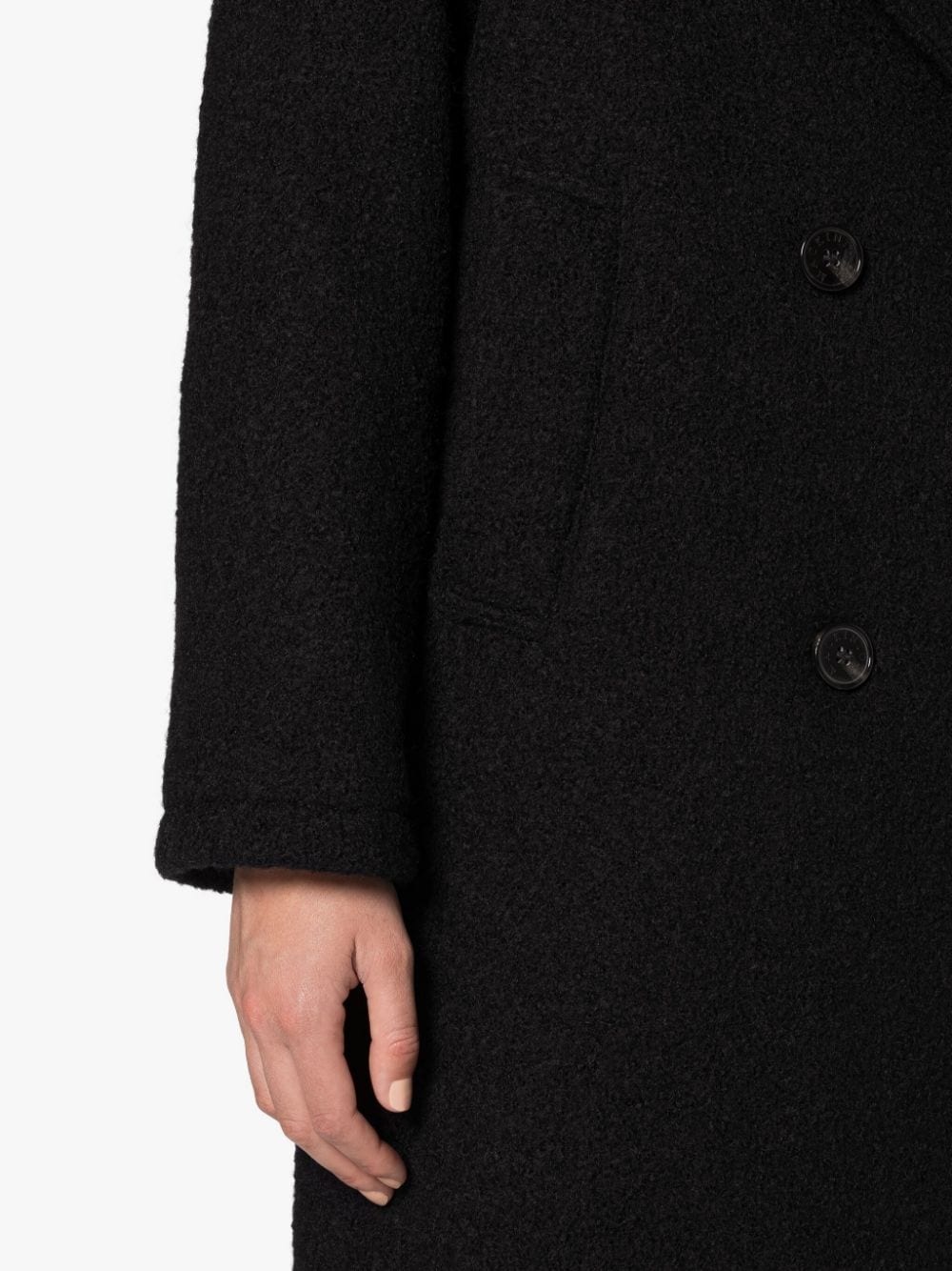 ROBINA NAVY VIRGIN WOOL BLEND DOUBLE BREASTED COAT - 6