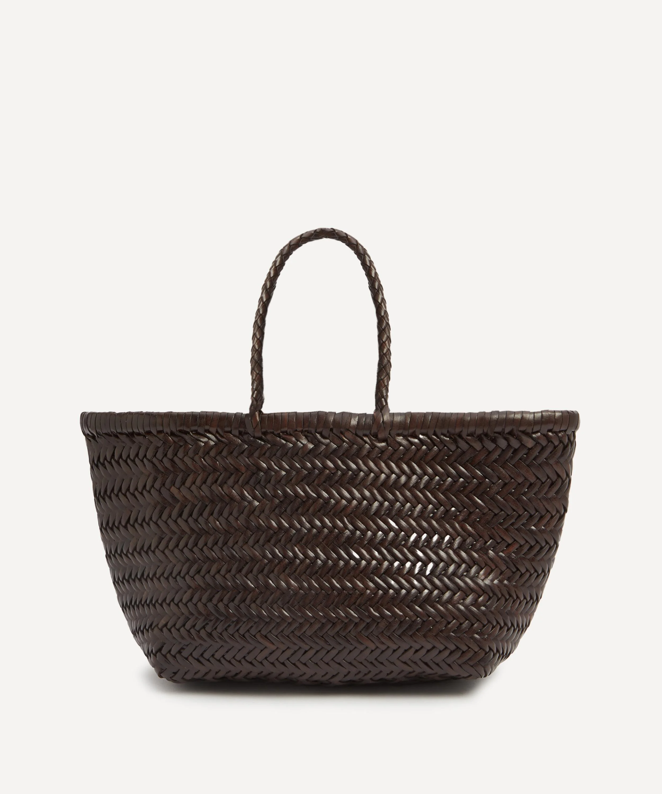 Bamboo Triple Jump Small Woven Leather Tote Bag - 1