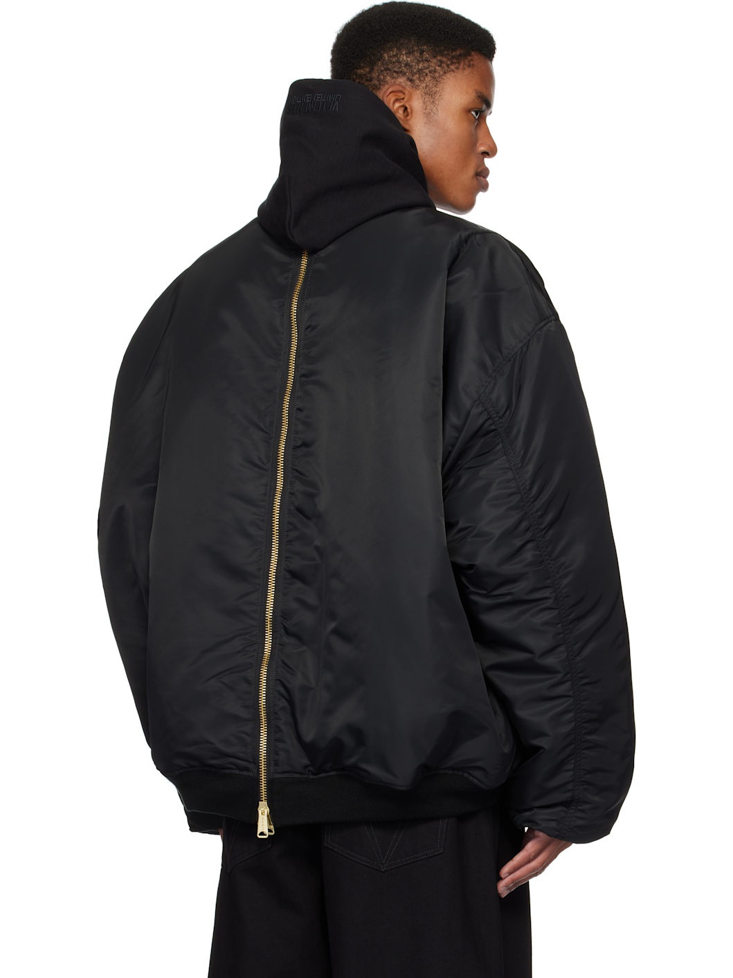 Black Alpha Industries Edition Double Zip Reversible Bomber Jacket - 3