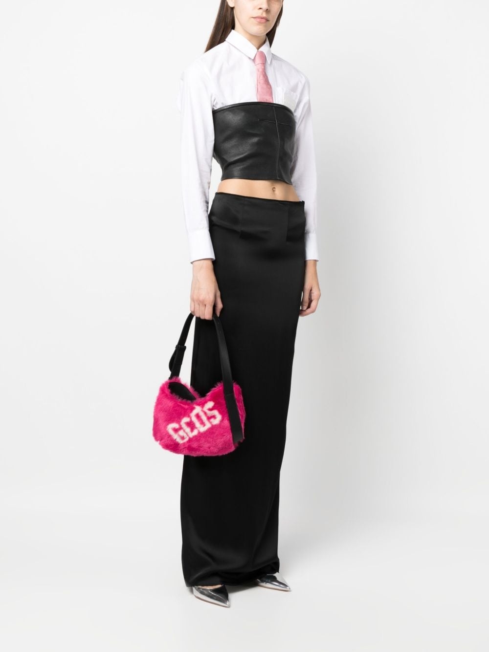 small Comma Faux Fur Logo shoulder bag - 2