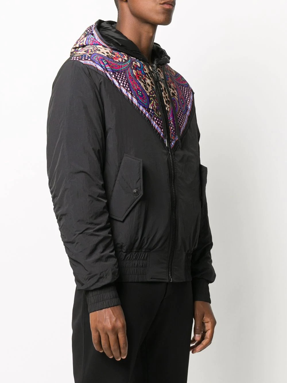 paisley print hooded jacket - 3