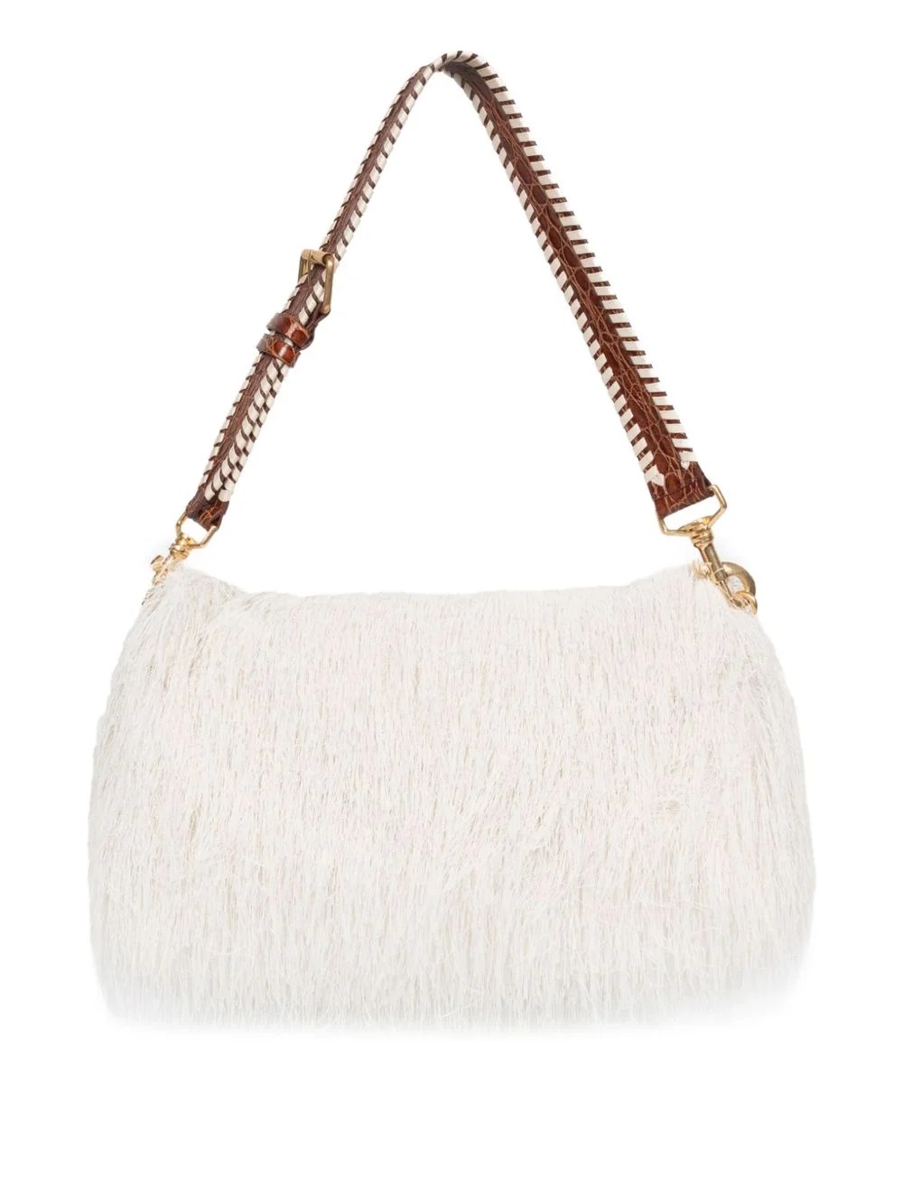 fringed leather shoulder bag - 1