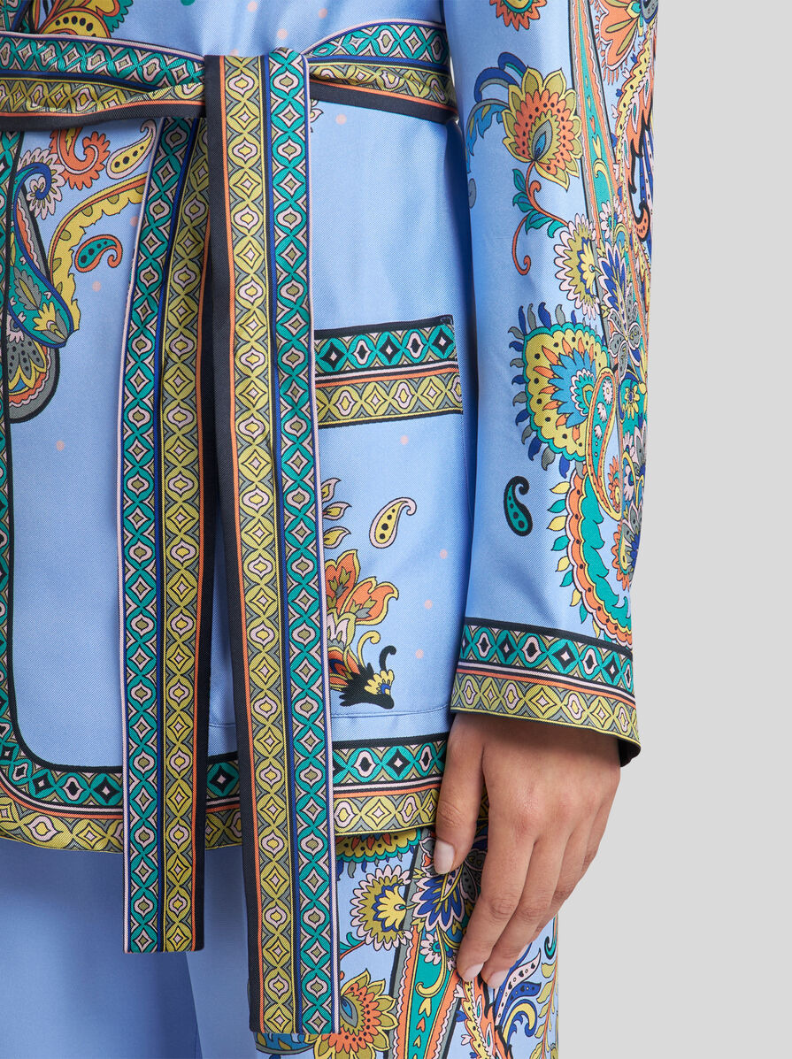 SILK TWILL WRAPAROUND JACKET - 2