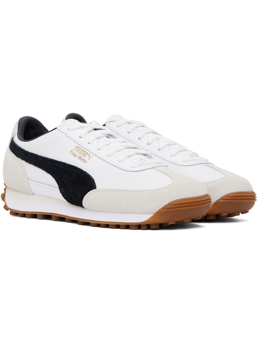 White & Black Easy Rider Mix Sneakers - 4