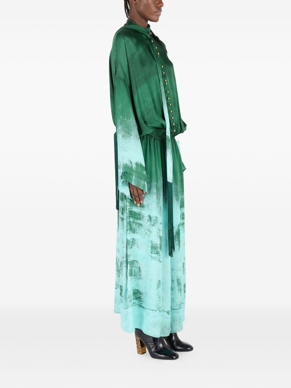 silk button-up dress - 3
