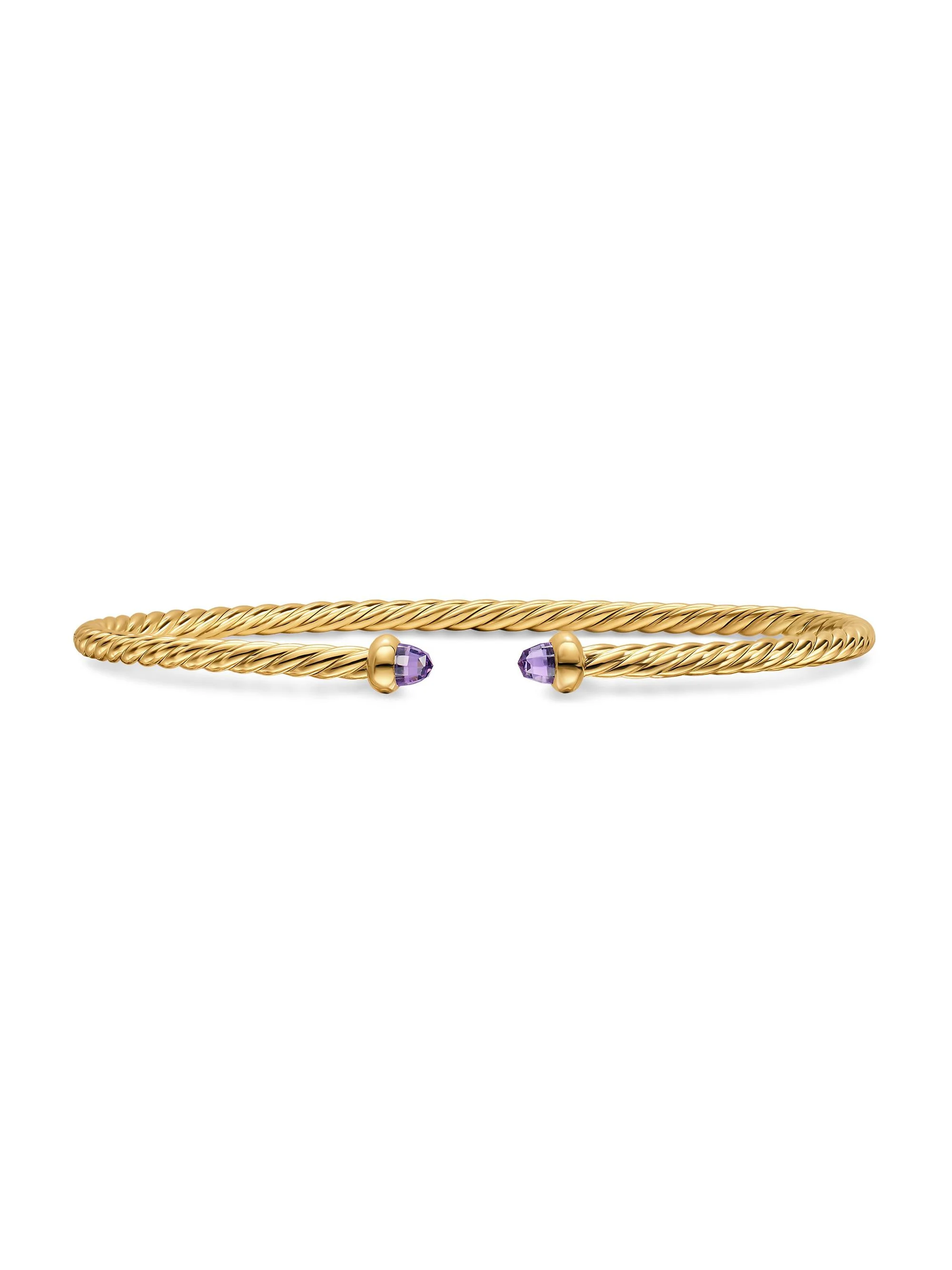 Women's Micro Cablespira Flex Bracelet in 18K Yellow Gold - Amethyst - 1