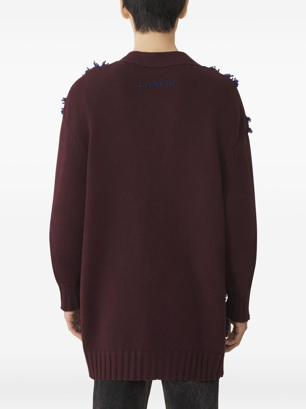 patterned-jacquard cardigan - 4
