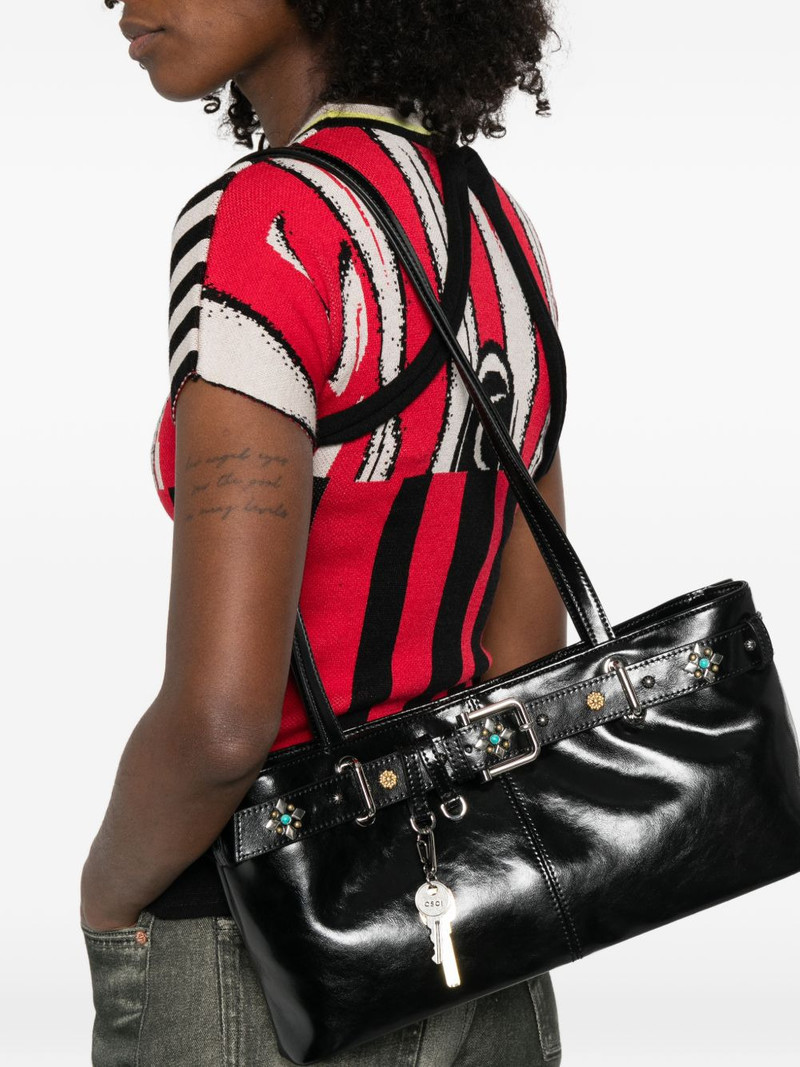 OSOI gemstone-embellished buckled shoulder bag outlook