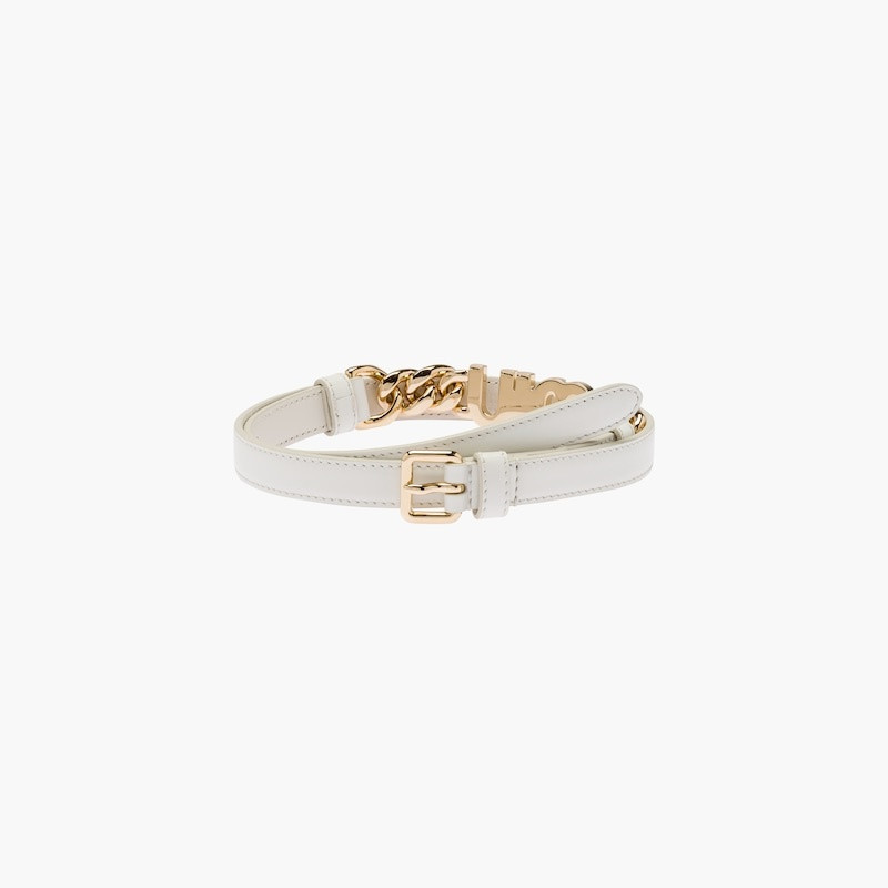 Miu Miu Brushed leather belt with logo outlook