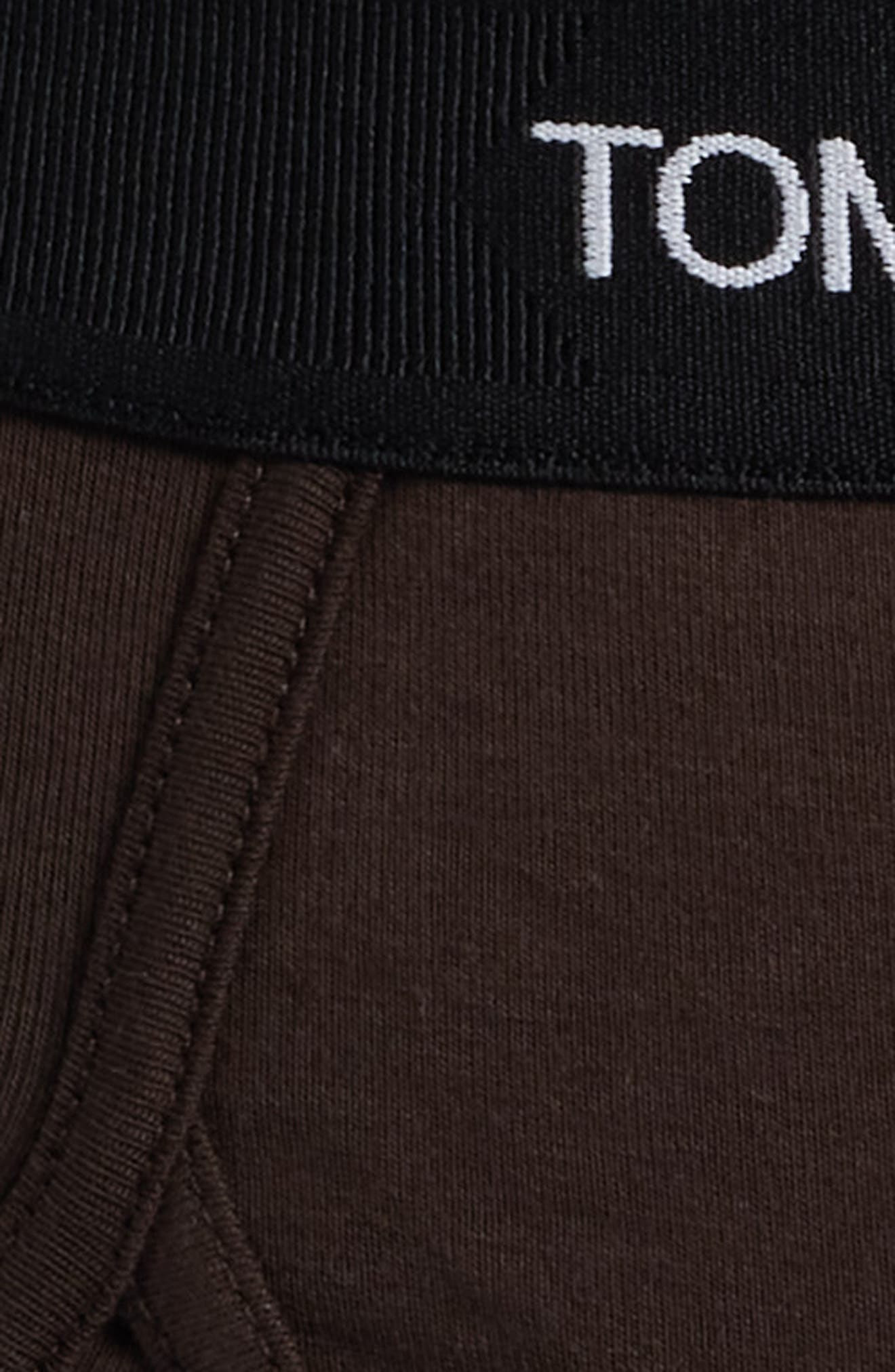 TOM FORD Cotton Stretch Jersey Briefs in Chocolate at Nordstrom - 5