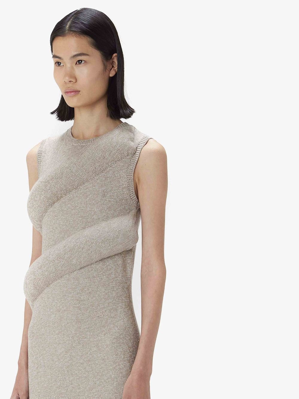 オールインワン・サロペット J. W. Anderson Grey Sleeveless Grey Mini Dress Grey Jersey Dress with Key Hardware in CEMENT | alexanderwang®