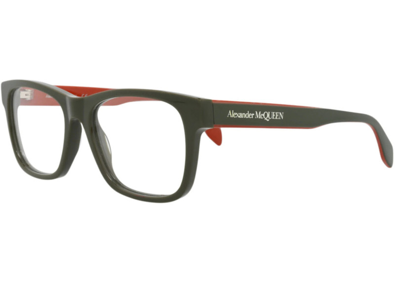 Alexander McQueen Alexander McQueen Square-Frame Acetate Optical Frames Green Green Transparent (AM0307O-30010911-005) outlook