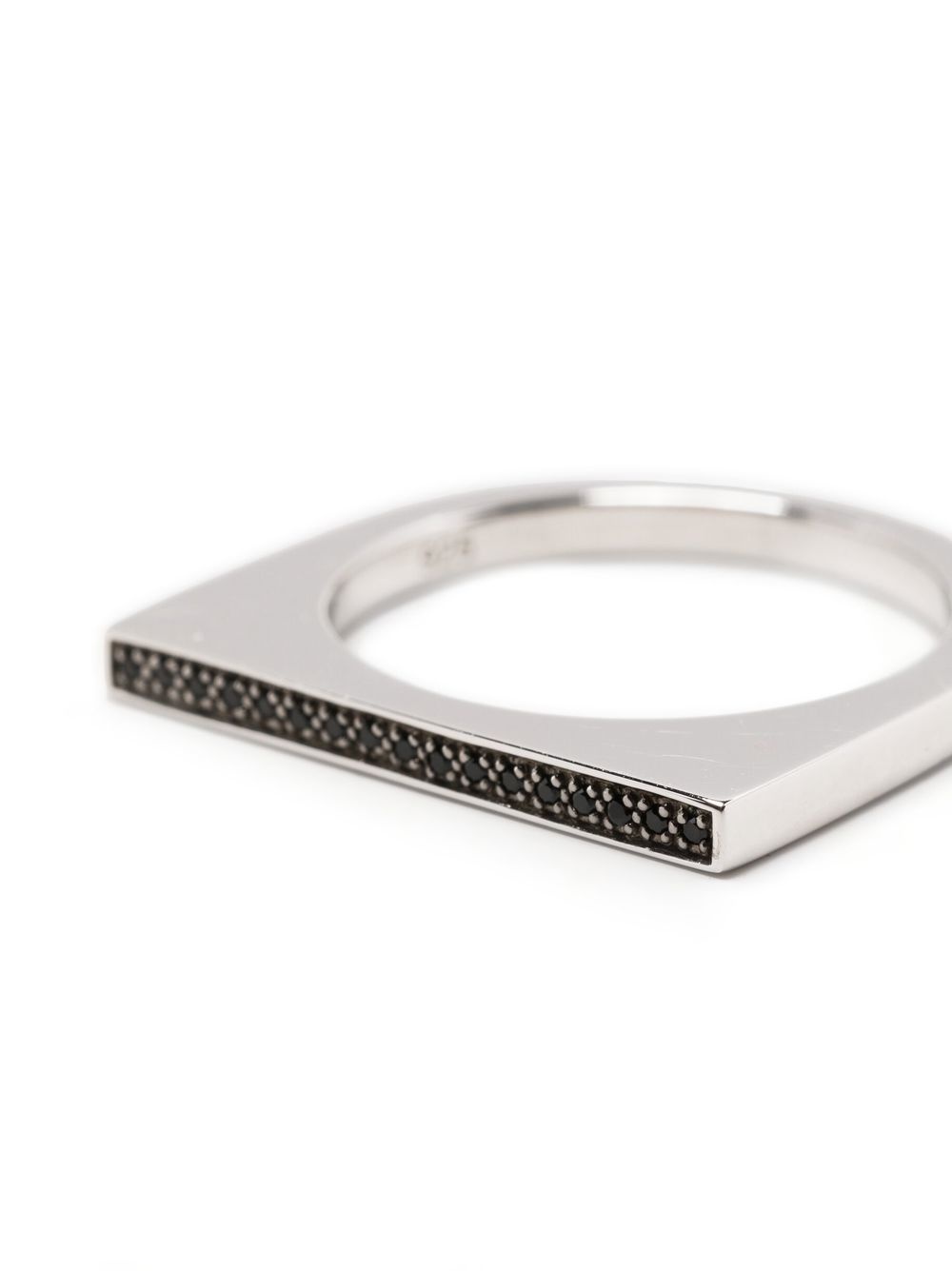 crystal-embellished signet ring - 3