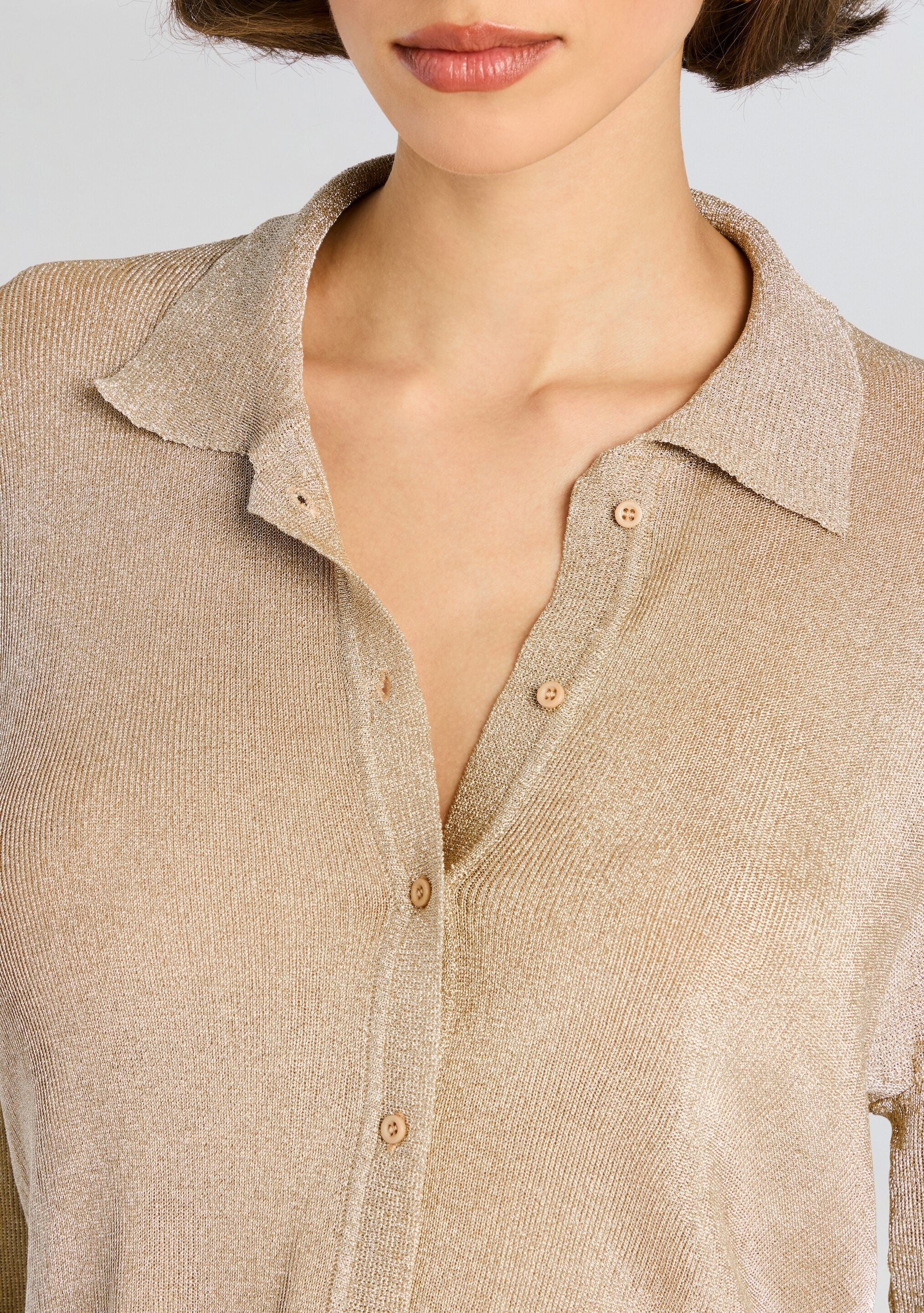 JESSA METALLIC KNIT TOP - 2