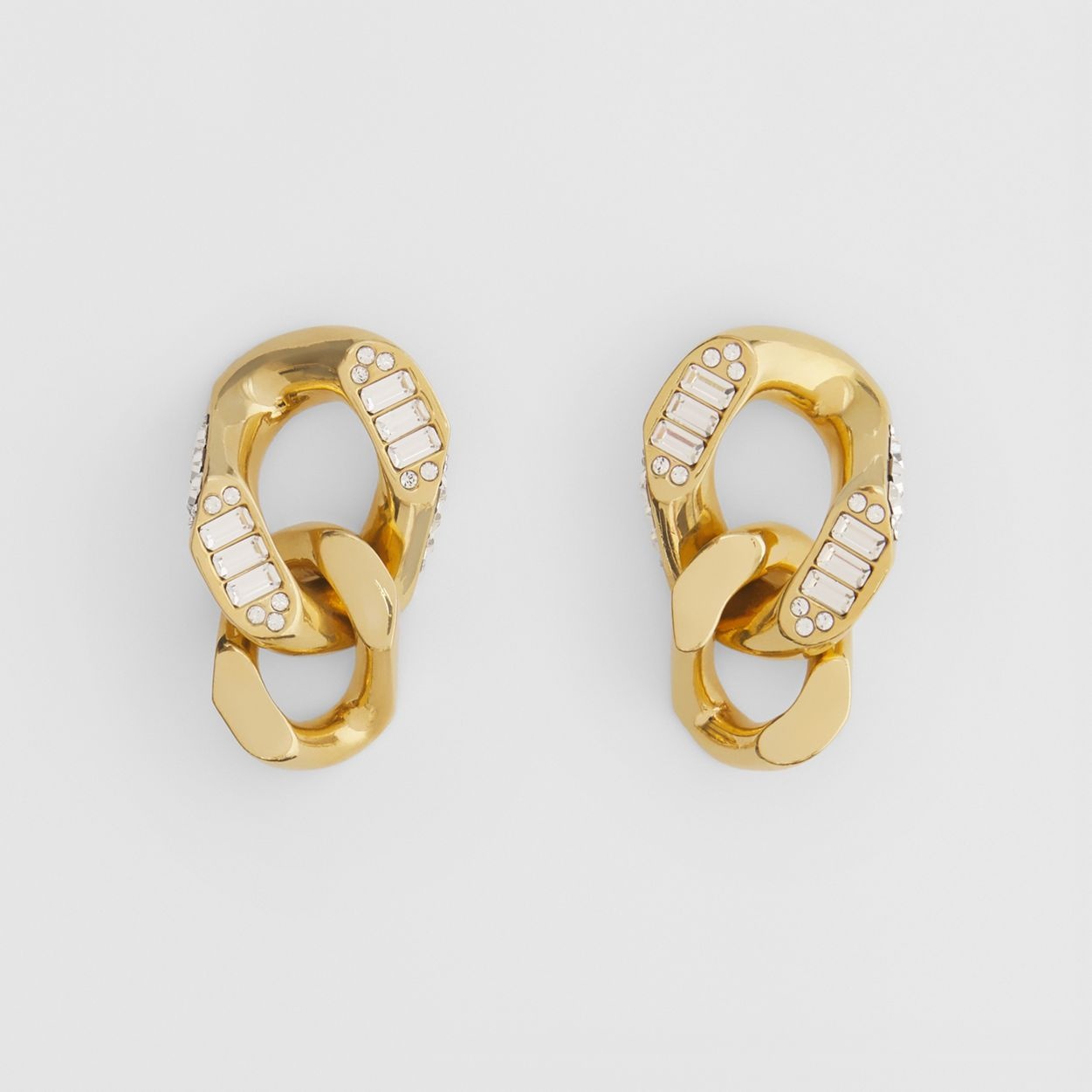 Crystal Detail Gold-plated Chain-link Earrings - 1