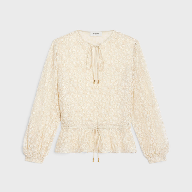 embroidered folk blouse in tulle 1