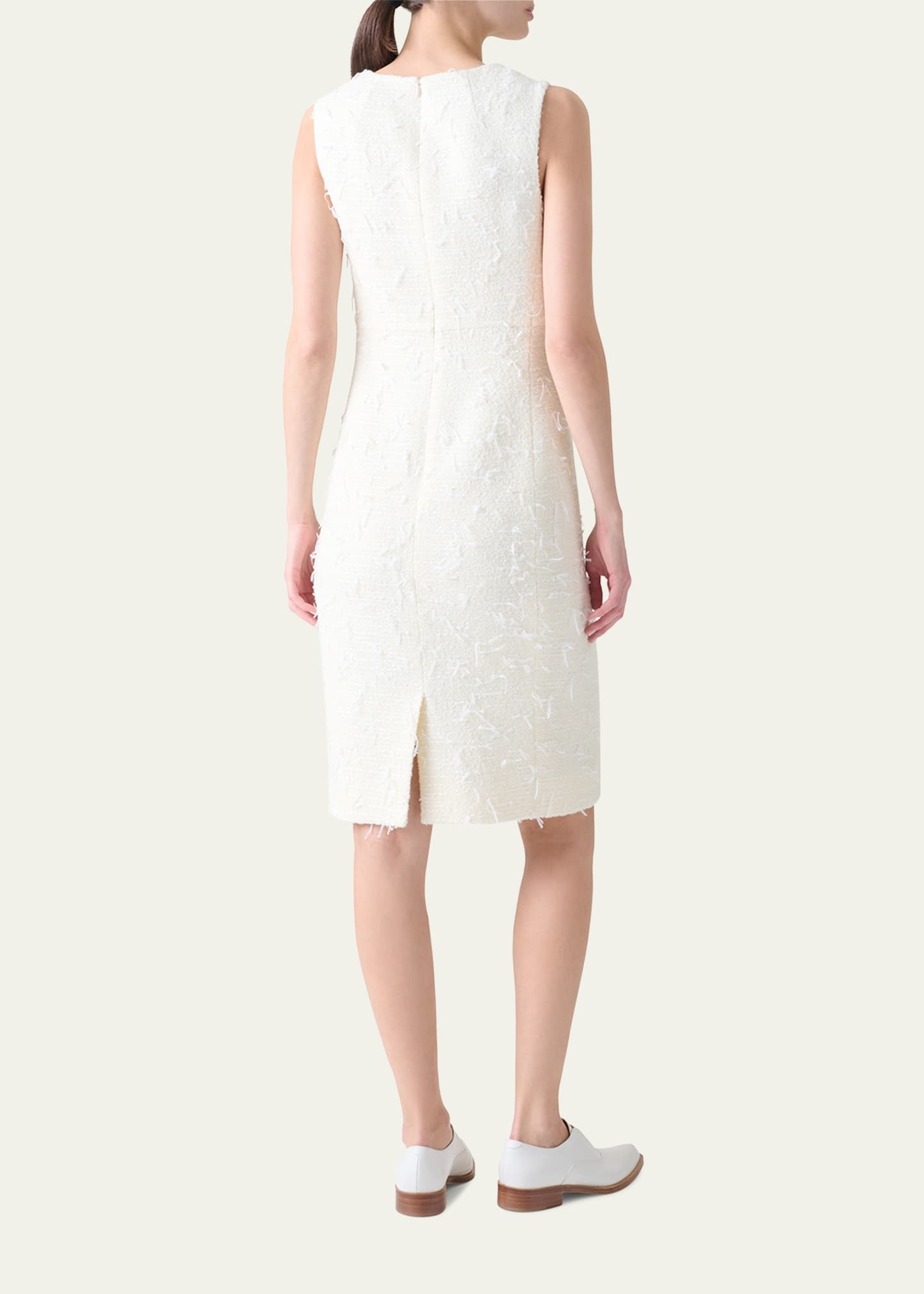 Tweed Zip Front Wool Dress - 3